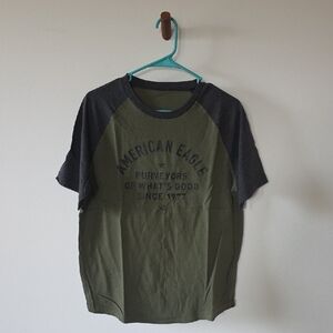 American Eagle Outfitters Olive and Charcoal Tee